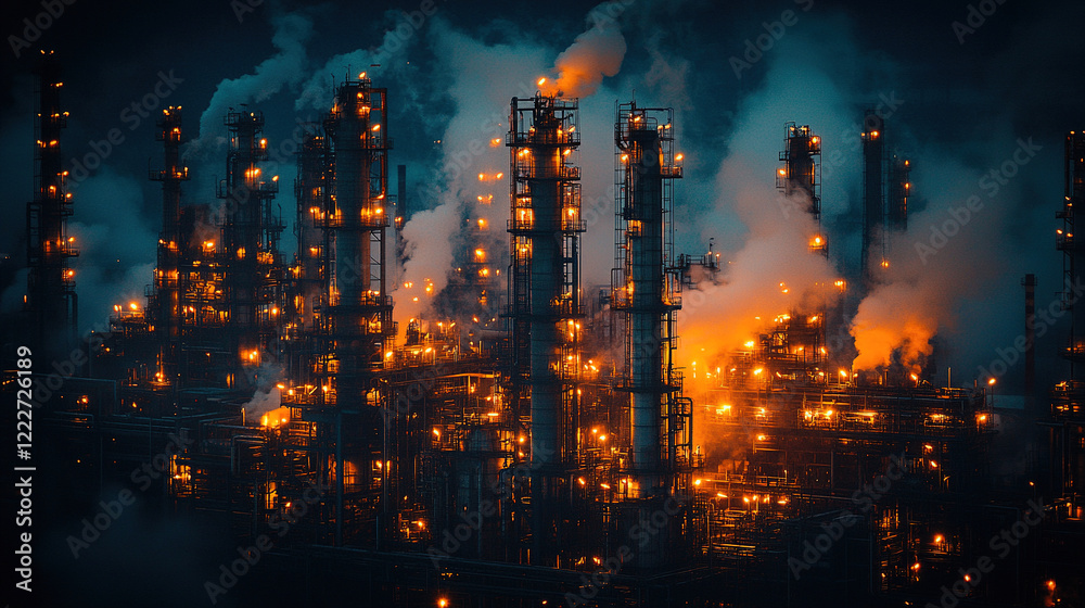 Fototapeta premium Night Refinery