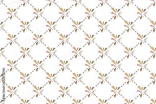 Simple minimalistic geometric floral pattern. Quilted seamless pattern in boho colors. Abstract print patskage, textiles, bed linen, wallpaper, texture