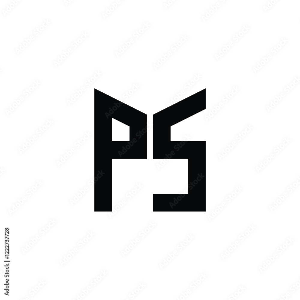 PS monogram logo design letter text name symbol monochrome logotype alphabet character simple logo