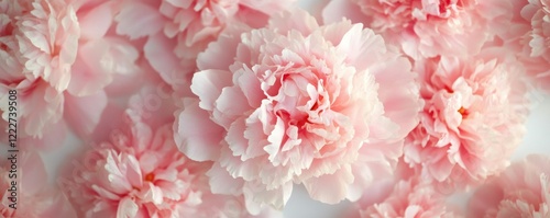 Lush pink peonies in bloom displaying delicate petals and soft elegance