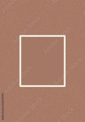 Brown background vertical banner. Abstract Mocha mousse noise textured template. Monochrome chocolate backdrop. Minimal modern nude colors with frame. Vector illustration.