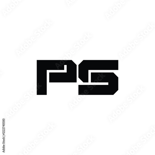 PS monogram logo design letter text name symbol monochrome logotype alphabet character simple logo