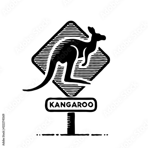 Kangaroo on a road sign