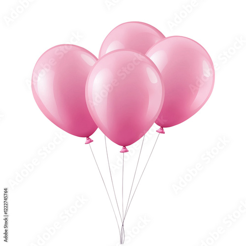 pink balloons on a transparent background