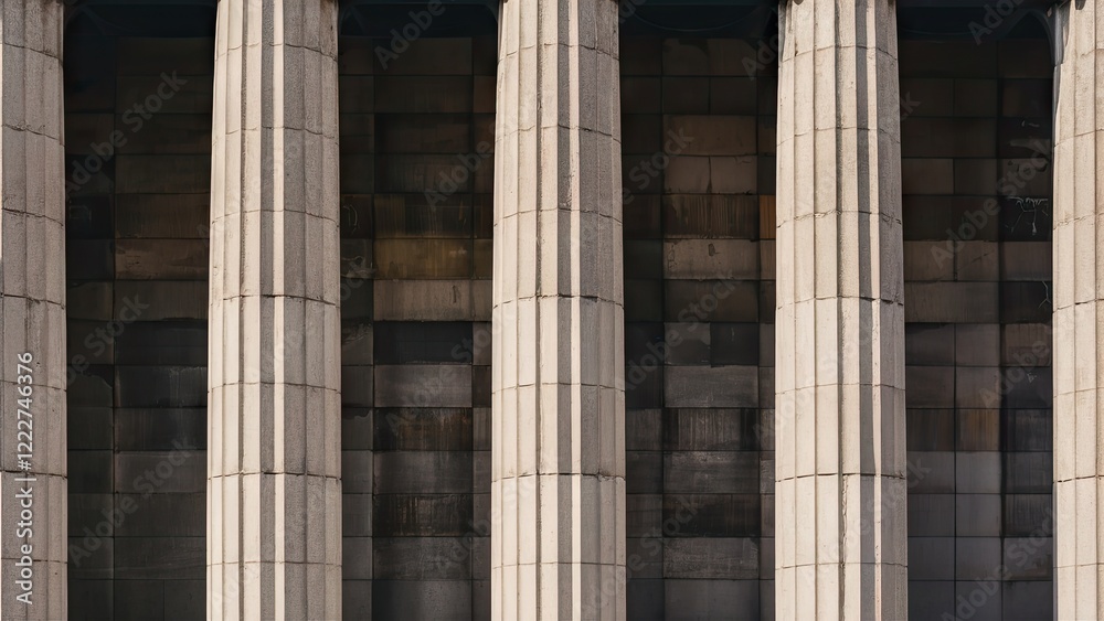 Stone pillars in architectural style, grey tones, vertical arrangement, smooth textures, clean lines, modern backdrop for design or decor. Stone pillars in architectural style, grey tones, vertical arrangement, smooth textures, clean lines, modern backdrop for design or decor.