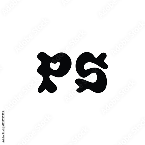 PS monogram logo design letter text name symbol monochrome logotype alphabet character simple logo