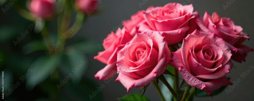 A bouquet of roses with dew drops on the petals, flowers, elegance, bouquet A bouquet of roses with dew drops on the petals, flowers, elegance, bouquet