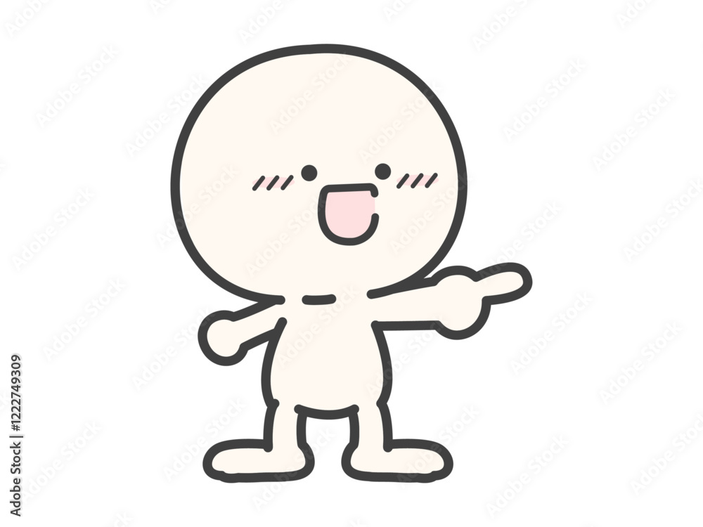 指差しのポーズの笑顔の人物03 指差しのポーズの笑顔の人物03