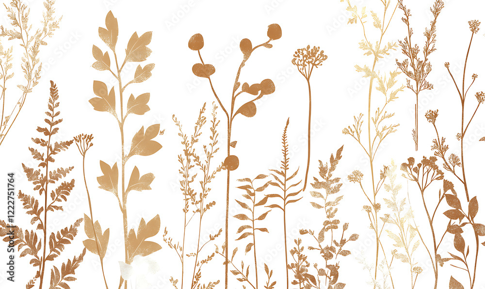 Naklejka premium Flowers and leaves in pictures illustrator2D