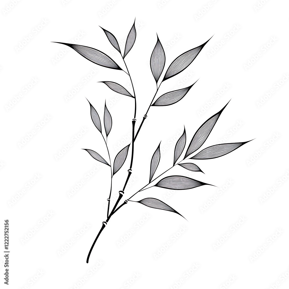 Fototapeta premium Flowers and leaves in pictures illustrator2D