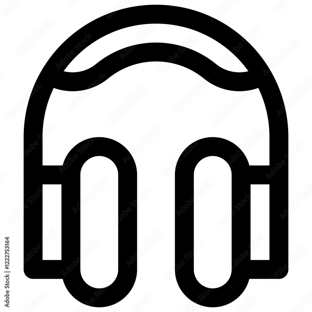Headphones. Editable stroke vector icon. Headphones. Editable stroke vector icon.