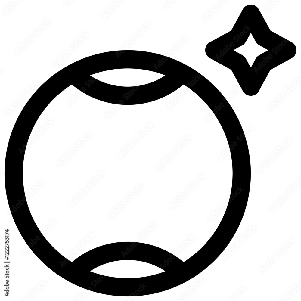 Light reflector. Editable stroke vector icon.