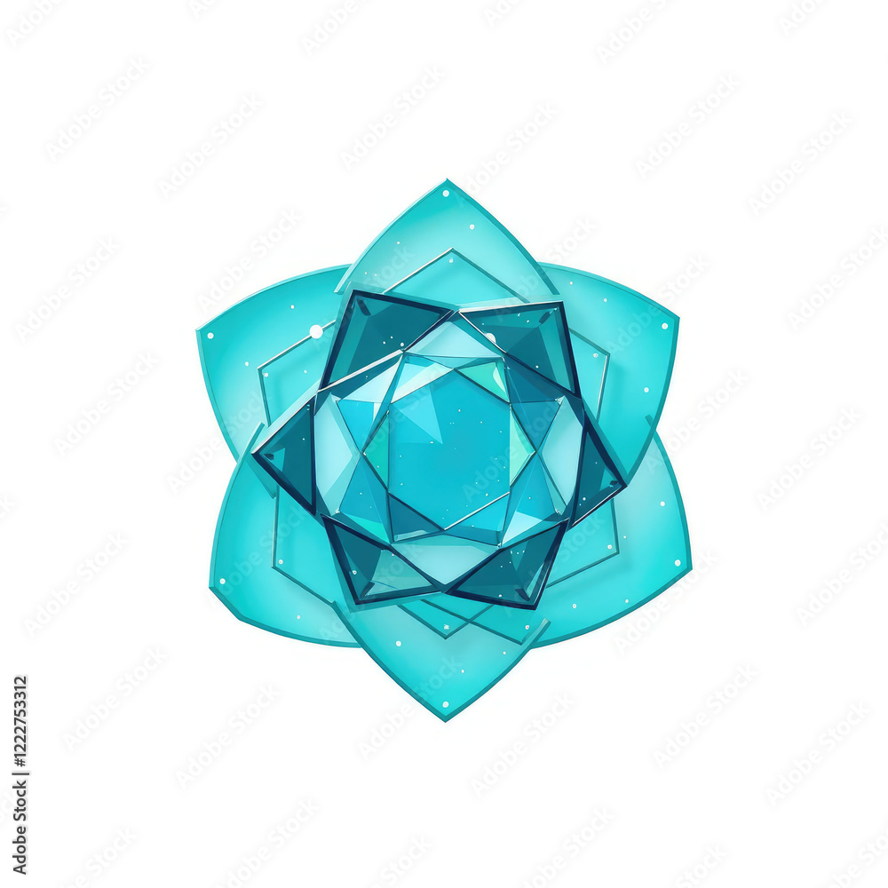 Geometric shapes in shades of blue and green on a white background featuring small white dots over geometric shapes, optical illusion, color blocking, white dots, minimalist look Geometric shapes in shades of blue and green on a white background featuring small white dots over geometric shapes, optical illusion, color blocking, white dots, minimalist look