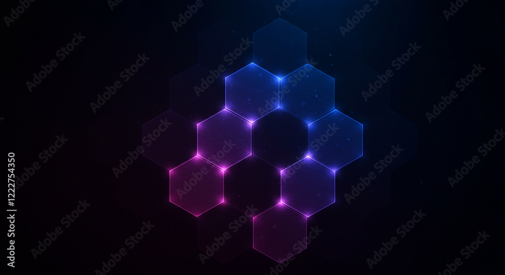 Abstract background hexagon pattern with glowing lights Abstract background hexagon pattern with glowing lights