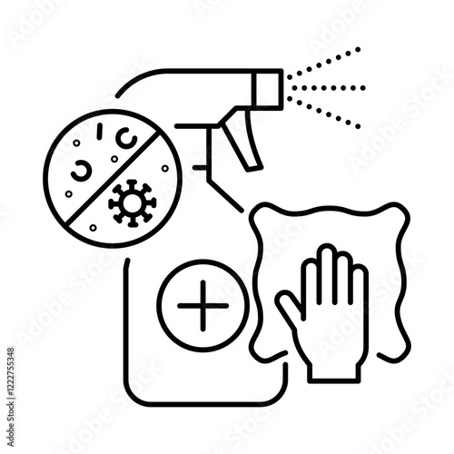 Disinfection – Spray Bottle Representing Germ and Bacteria Removal