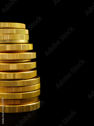 A stack of 20 golden coins photo