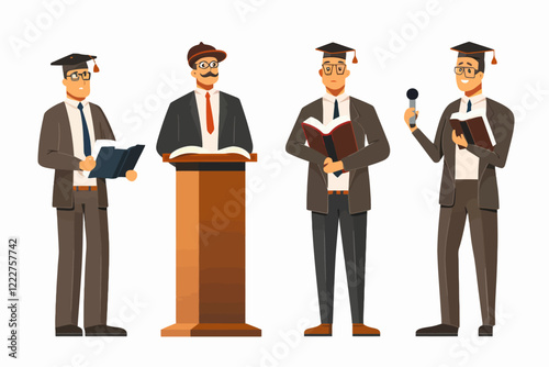 business man and person vector set 