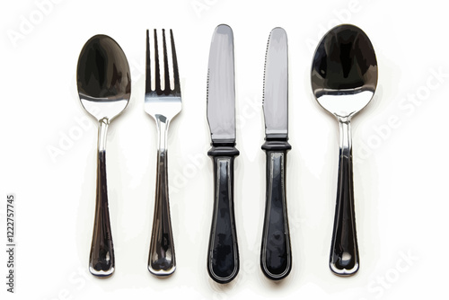 fork and knife on white background