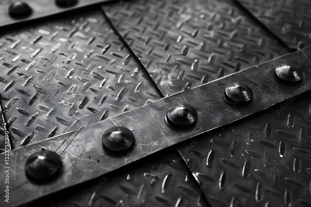 A close up of a metal plate with rivets A close up of a metal plate with rivets