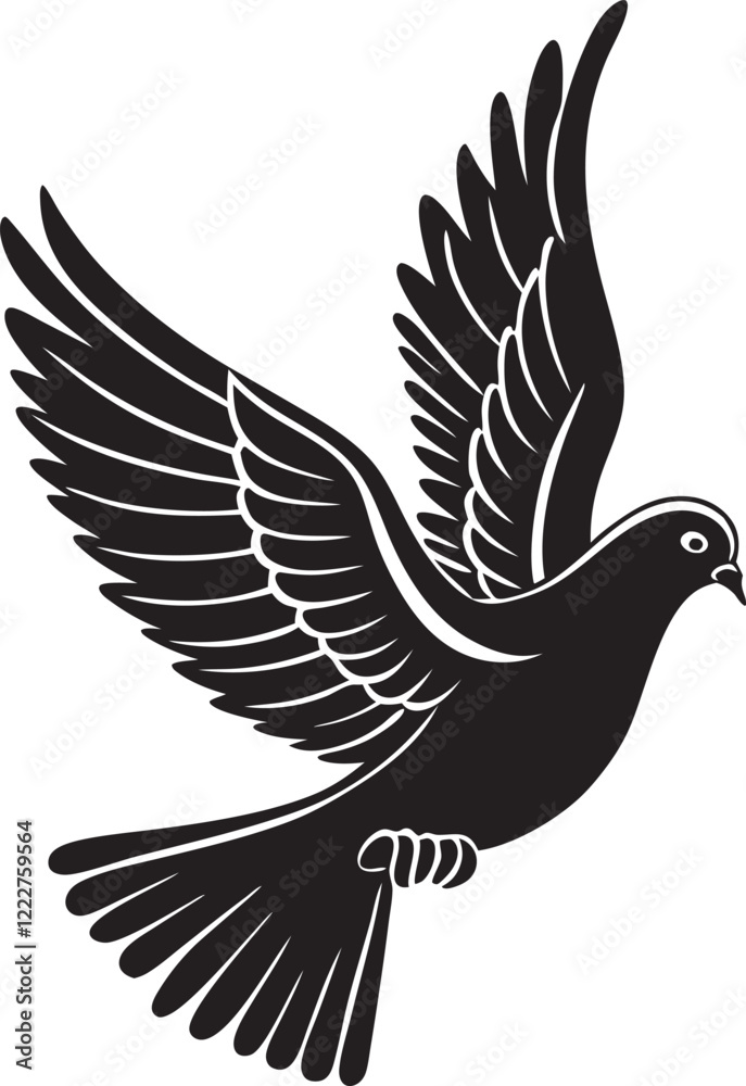 Obraz premium Graceful Flight: Silhouette of a Flying Bird