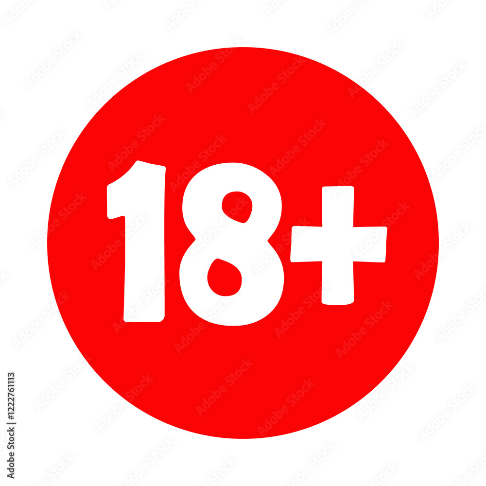 18+ age restriction sign. Sign of Adult Only Icon Symbol for Eighteen Plus 18 plus 18+ age restriction sign. Sign of Adult Only Icon Symbol for Eighteen Plus 18 plus