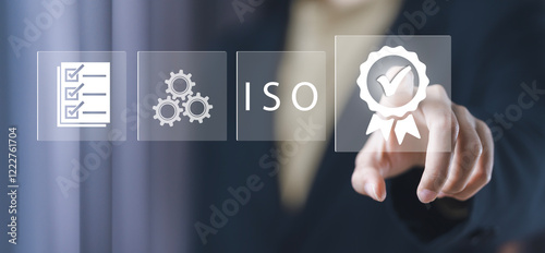 Canvas Print Certification and standardization process, iso certified business, conformity to international standards and quality assurance concept