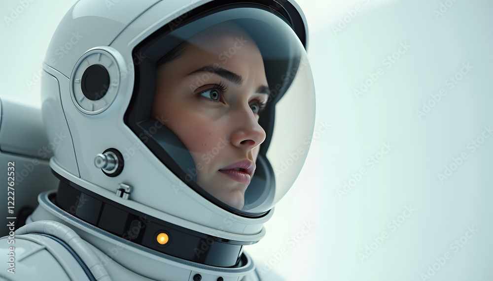 Female astronaut in a spacesuit, focused expression in high-tech environment, futuristic exploration
Female astronaut in a spacesuit, focused expression in high-tech environment, futuristic exploration