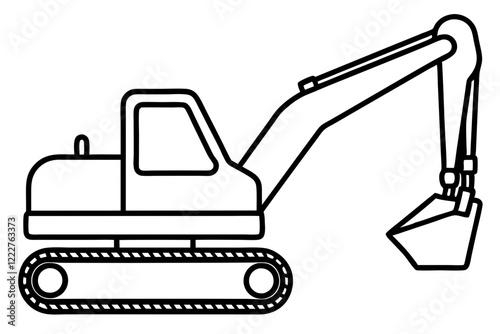 Excavator Outline Vector