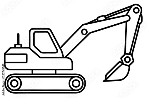 Excavator Outline Vector