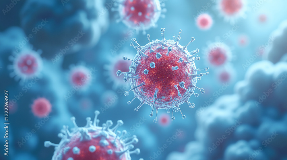 Virus under Microscope, Coronavirus and HMPV Virus under Microscope, Coronavirus and HMPV
