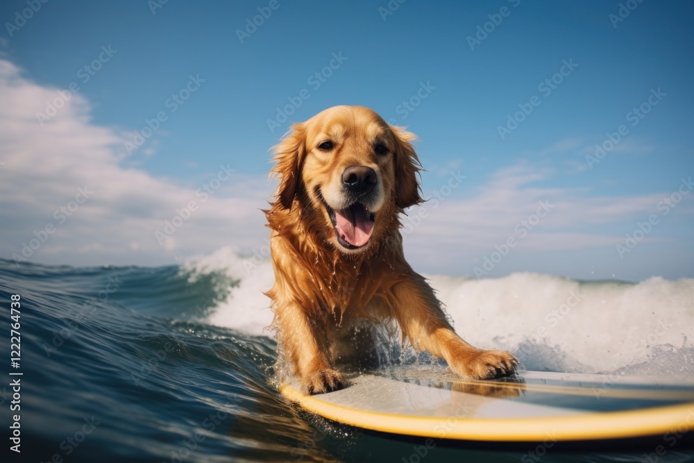 Surfing retriever outdoors animal. Surfing retriever outdoors animal.