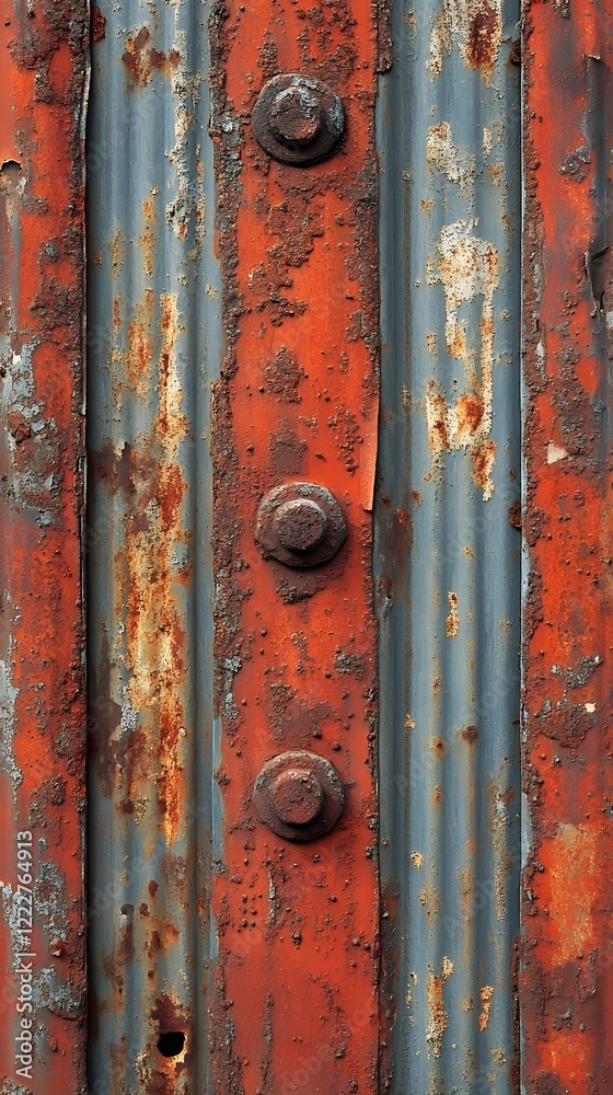 A background of corrugated metal sheets with streaks of rust. A background of corrugated metal sheets with streaks of rust.