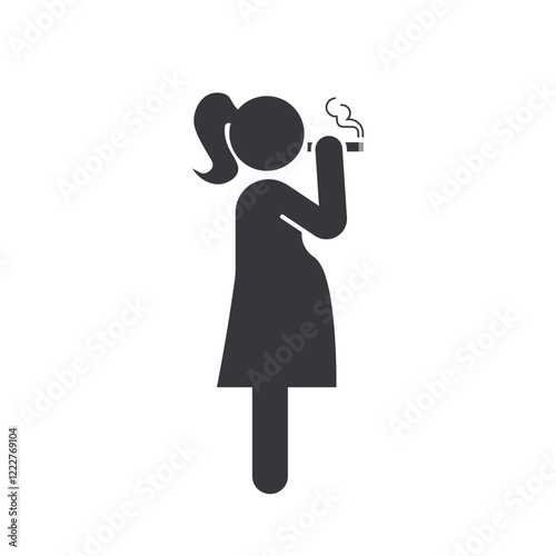 smoking sign for pregnant women, isolated on a white background, suitable for health or warning materials