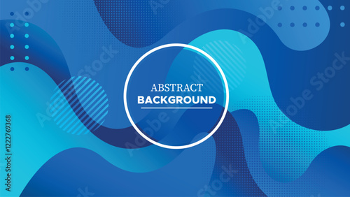 Blue abstract background vector illustration with circular bubbles and wavy design for digital projects.