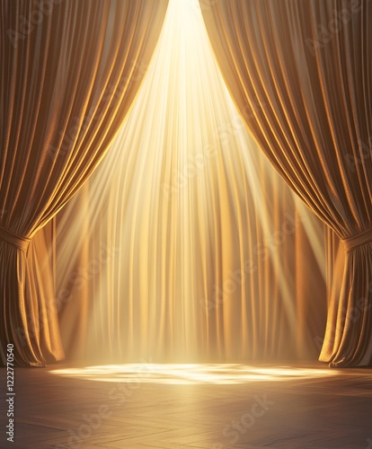 golden stage curtains
