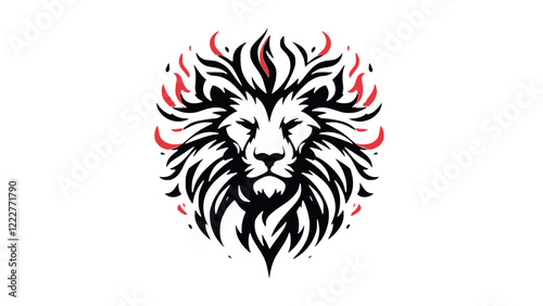 Bold Tribal Lion Design in Minimalist Style