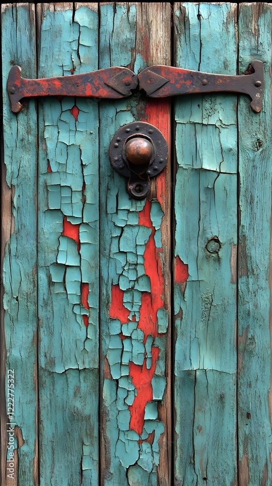A background of cracked teal paint revealing soft brown wood underneath. A background of cracked teal paint revealing soft brown wood underneath.
