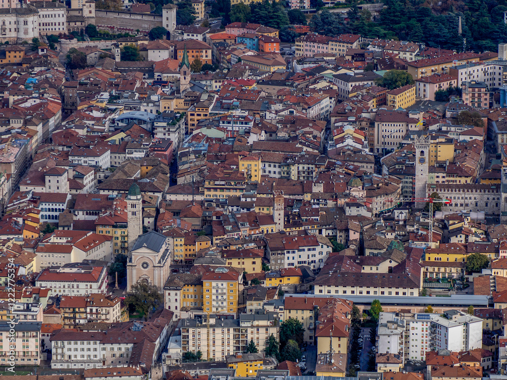 Fototapeta premium Trento Aerial View from Sardagna cable car
