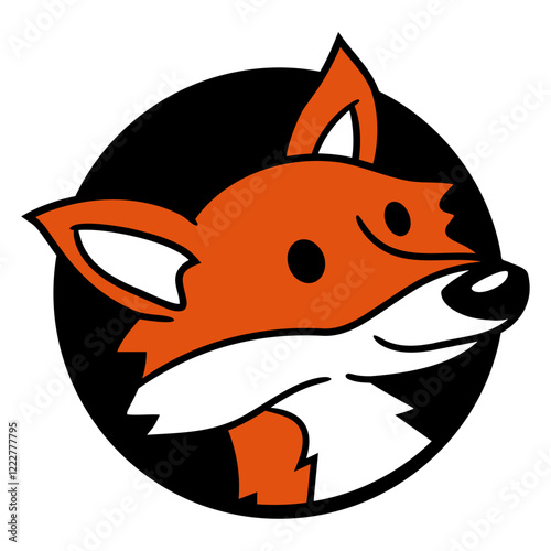 Red Fox in a Hole Wild Animal Looks Cool Face Head Design Lover Art Vector Illustration Card T-Shirt Poster Sticker Graphic Print Decorative Drawing Isolated Logo Decoration Symbol Creative Cool Style