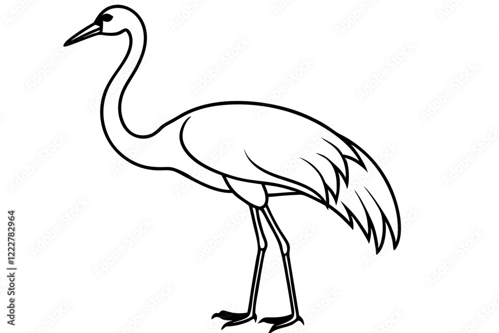 Obraz premium Graceful Crane Illustration