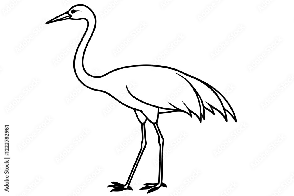 Obraz premium Graceful Crane Illustration
