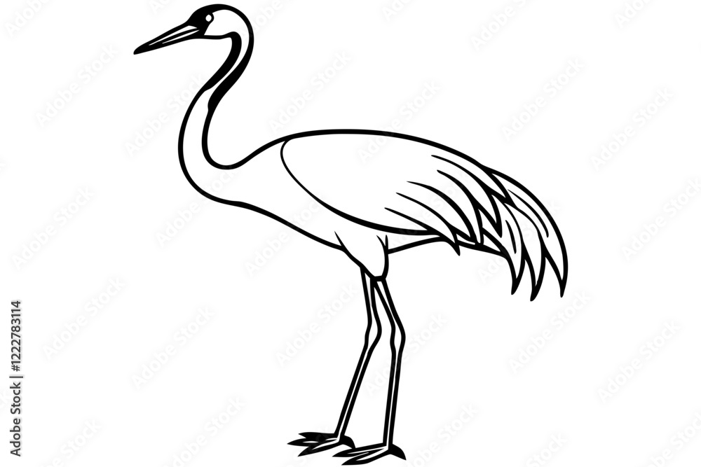Obraz premium Graceful Crane Illustration