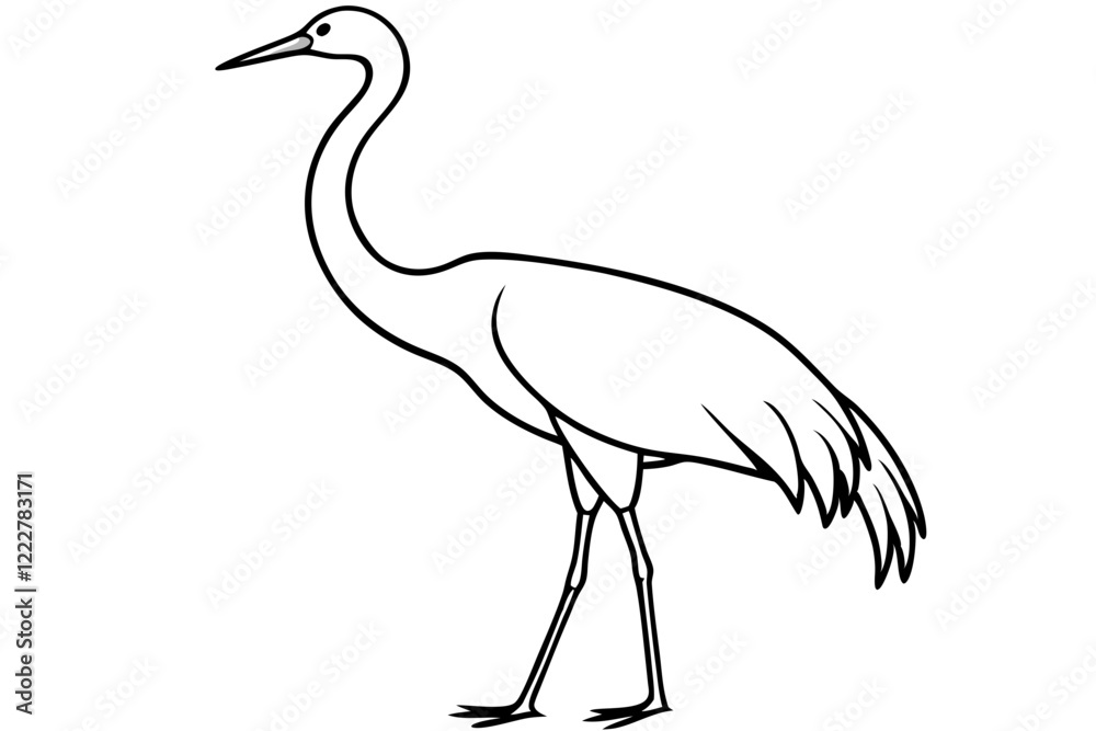 Obraz premium Graceful Crane Illustration
