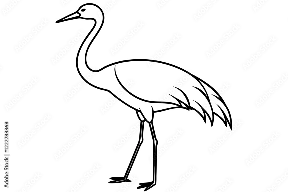 Obraz premium Graceful Crane Illustration