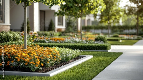Wallpaper Mural Urban planning gardening concept. Vibrant garden with flowers and greenery, showcasing a peaceful landscape. Torontodigital.ca