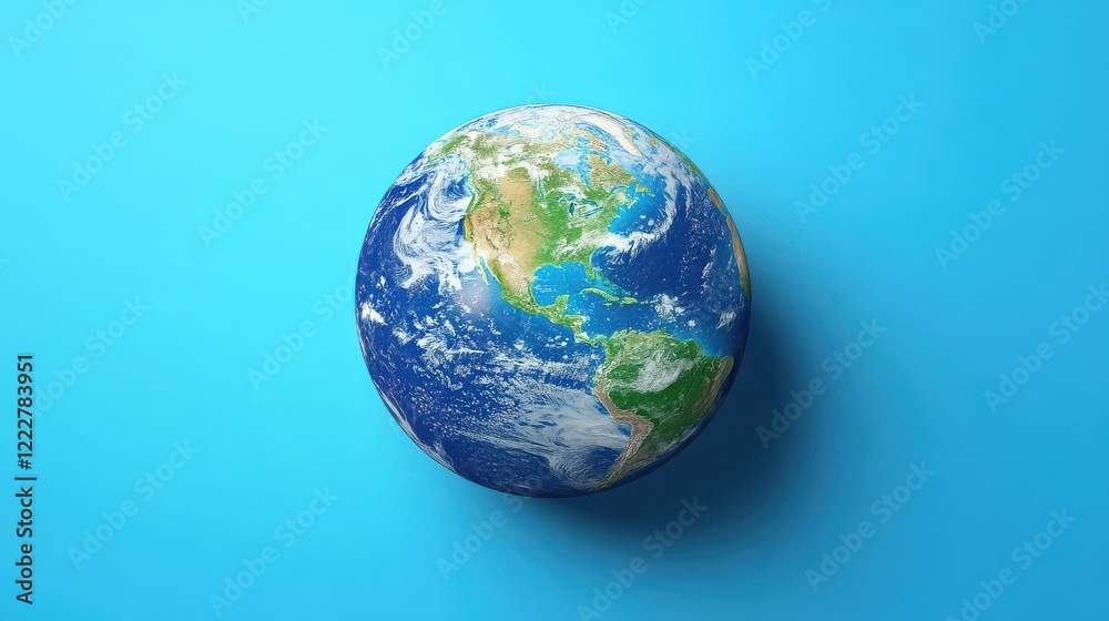 The earth with global network connections on blue background The earth with global network connections on blue background