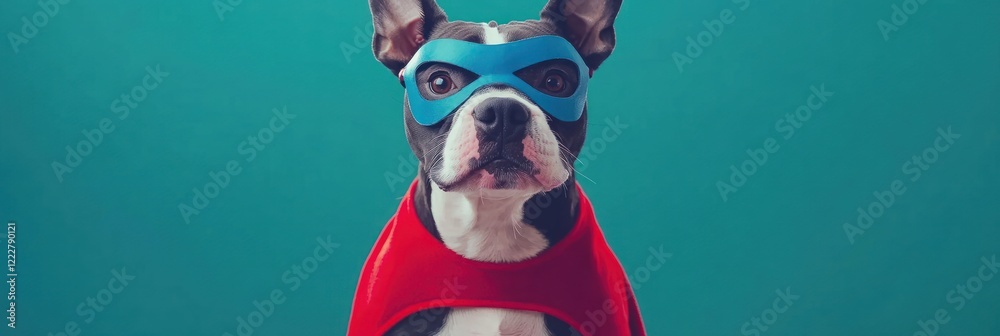 Super dog hero in red cape and mask. (3) Super dog hero in red cape and mask. (3)