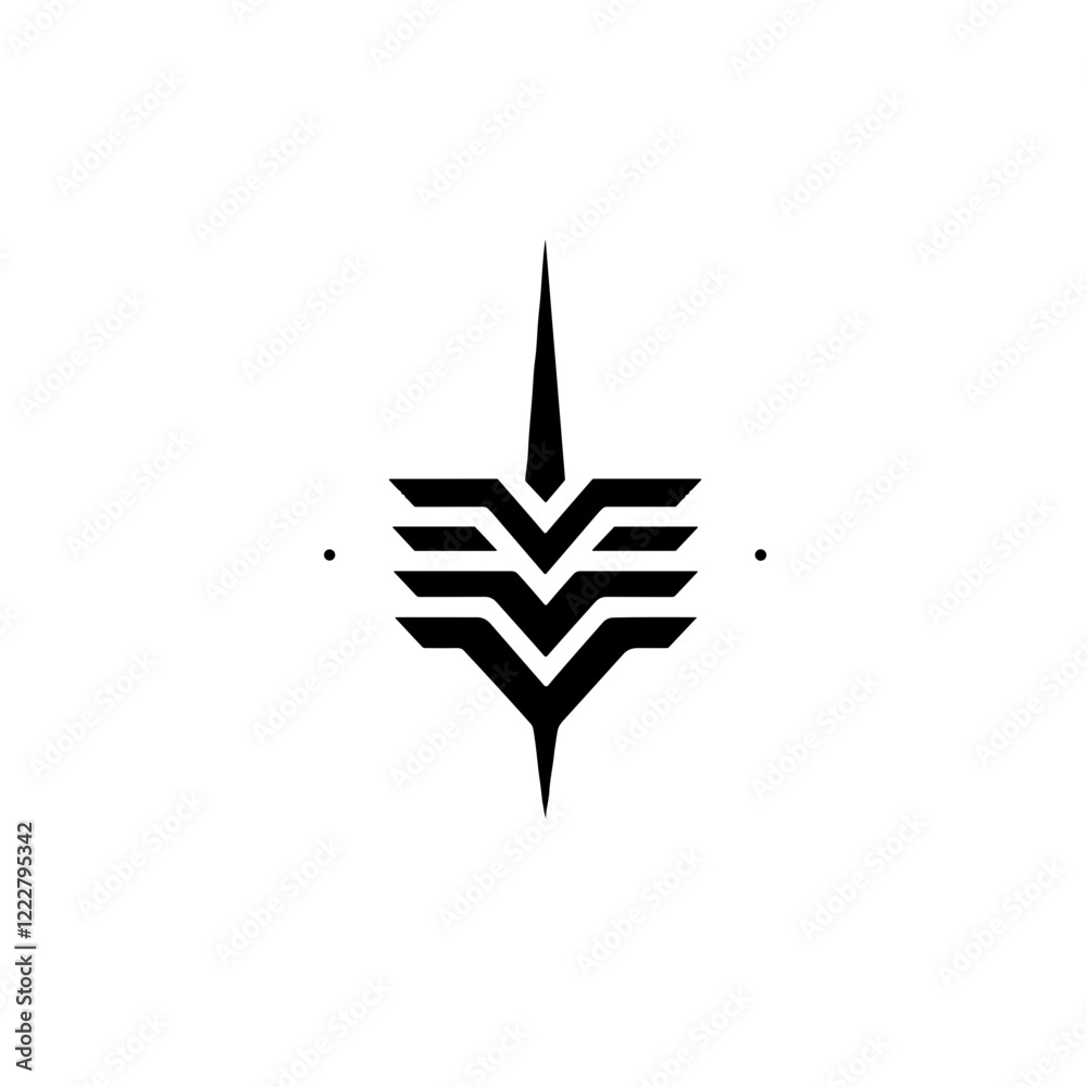 Stylized geometric logo design in black and white, modern branding Stylized geometric logo design in black and white, modern branding