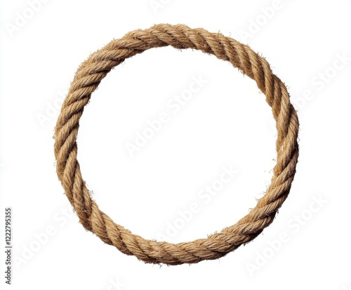 Rope circle showcasing natural texture and craftsmanship in a simple design for home decor or creative projects photo