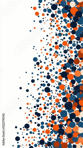 Abstract Background with Colorful Circles Orange Blue and White Dot Pattern Design